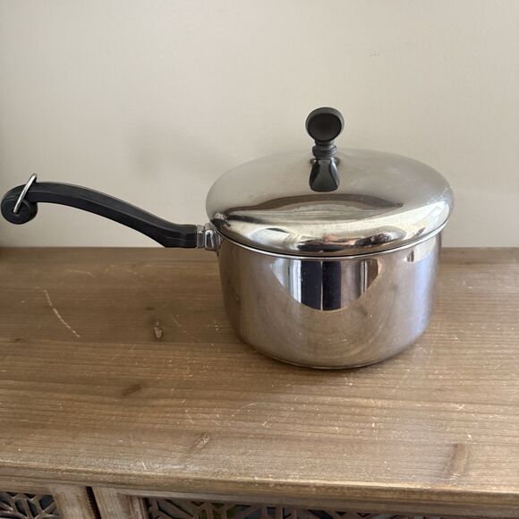 FARBERWARE ALUMINUM CLAD STAINLESS STEEL COOKWARE 3 QT STOCK POT WITH LID - Picture 4 of 6